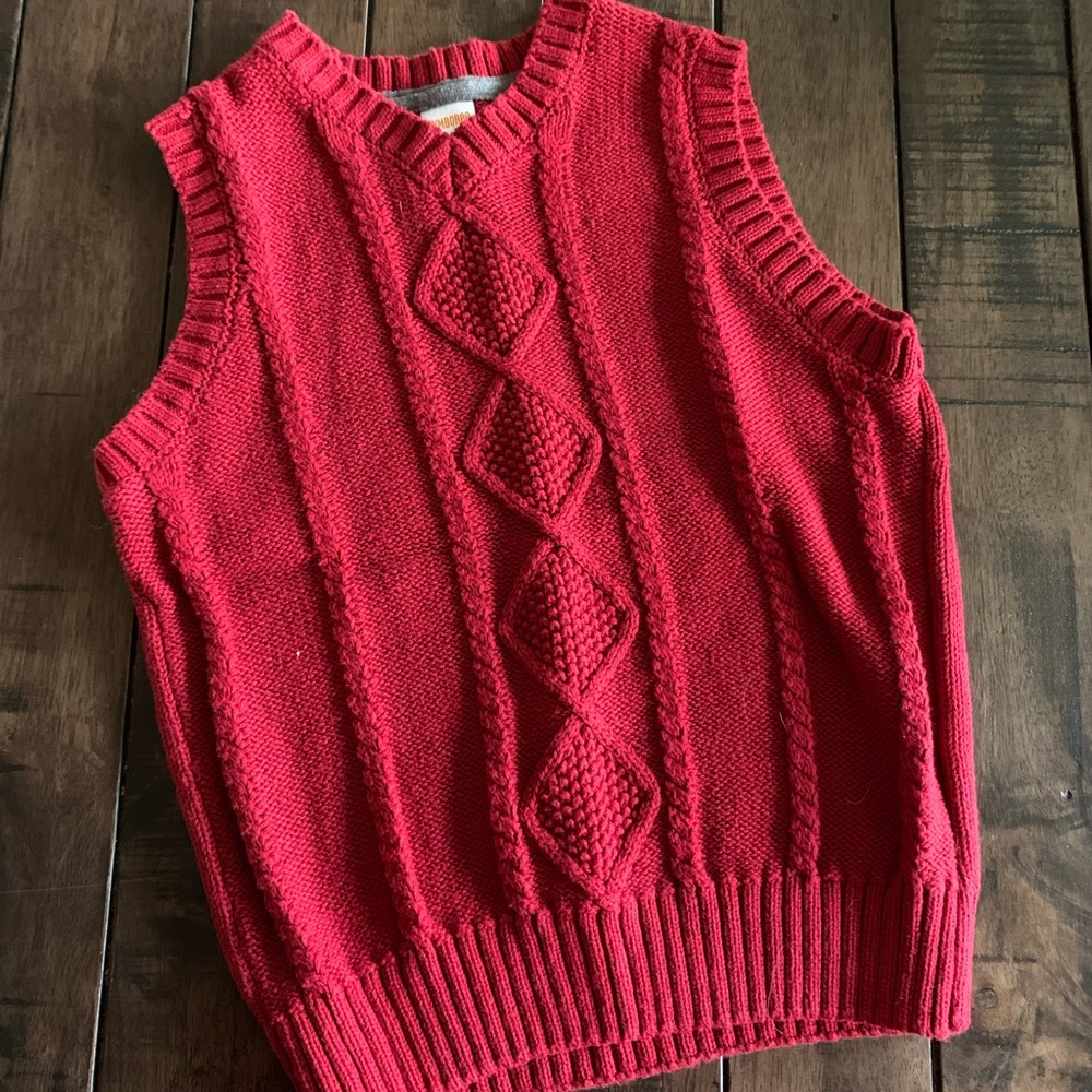 Boys Red Cable Knit Gymboree Sweater Vest